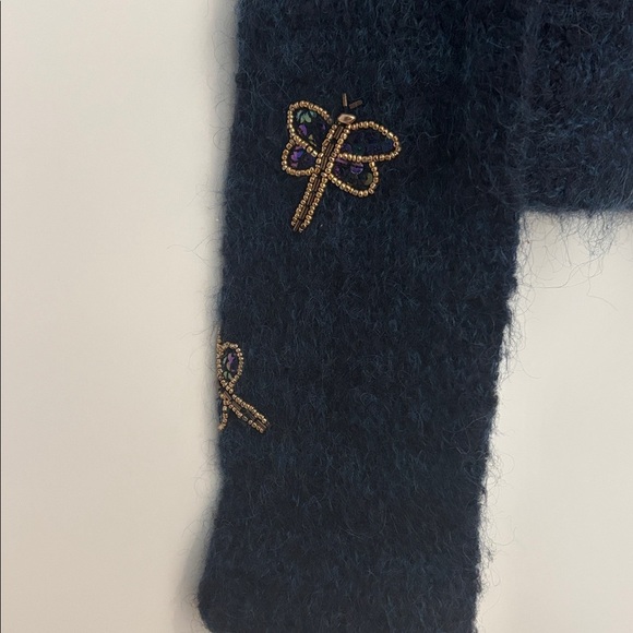 NWT Anthropologie Vertical Garden Sweater Cardigan in Blue Motif - Picture 6 of 11